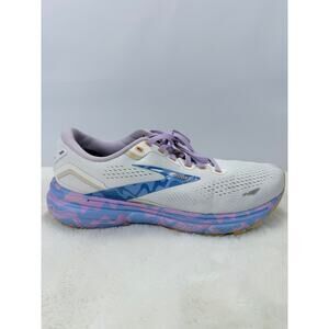 Brooks Ghost 15 Womens Running Shoes White Purple Swirl Size 9.5